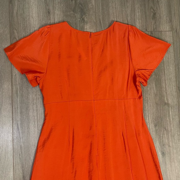 Madewell Britt V Neck Flutter Sleeve Chic Midi Summer Dress US Women's 16 New - Picture 5 of 7